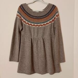 Garnet Hill Wool Sweater‎ Fairisle Nordic Apres Ski Long Line Medium